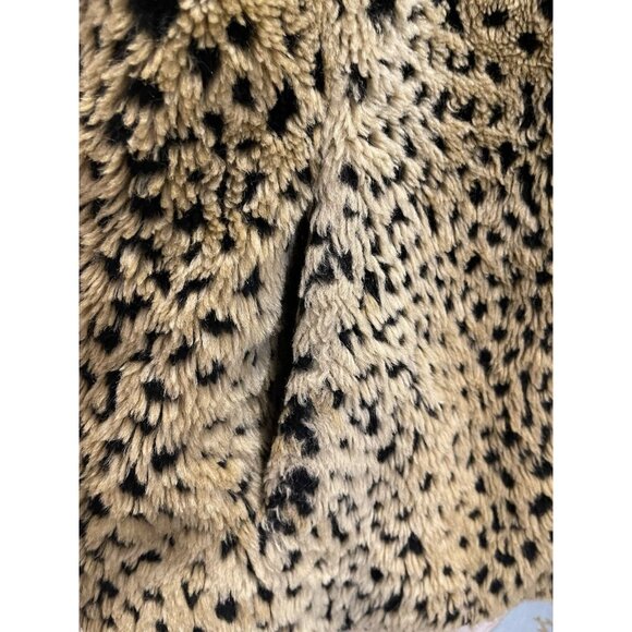 Kristen Blake Faux Fur Leopard Vest Womens Lg Animal Print Turtle Neck Winter - Picture 6 of 13